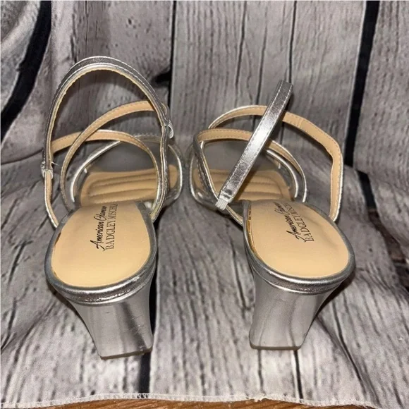 Badgley Mischa Women’s Heels Shoes Silver Metallic Strappy Open Toe Size 7 - Picture 4 of 6